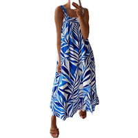 Casual Slip Dress With A Square Neckline And A Standard Digital Print