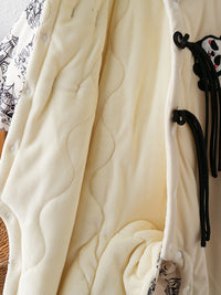 Baby Autumn And Winter Onesie Newborn Chinese Wind Panda Go Out Clothes Plus Velvet Thickened Romper