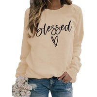 Love Print Round Neck Women's Top