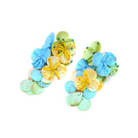 European And American Exaggerated Dopamine Handmade String Bead Flower Earrings
