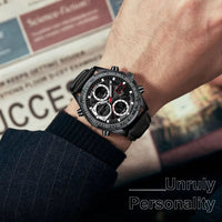 Mens Sports PU Leather Belt Quartz Watch