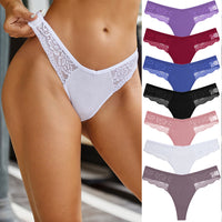 Women's Cotton Low V Waist Lace Stitching Underwear