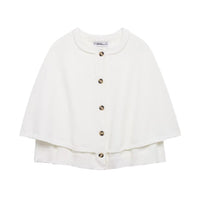 Round Neck Loose Slimming Solid Color Knitted Shawl