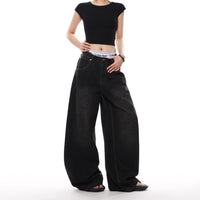 Women's Black Gradient Leopard-Print Denim Jeans