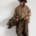 Girls' Solid Color Long-sleeved Casual Shirt Jacket