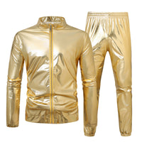 Men's Fashion Performance Wear Performance Costume Gold And Silver Red Blue Trendy Suit