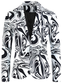 One Button Printing Leisure Suit Plus Size Men's Top