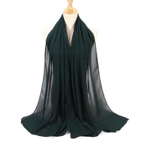 Natural Wrinkle Monochrome Chiffon Scarf Breathable Pleated Women's Toe Cap Scarf