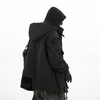 Winter New Functional Fan Moving Ribbon Hooded Cotton Jacket Men