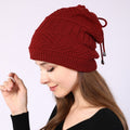Fleece Knitted Wrap Head Pile Hat Women's Confinement Hat