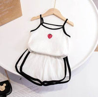 Girls' Home Service Suit Summer Suspender Pajamas Thin Style Western-style Vest Breathing Cotton Air-conditioning Suit