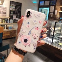 Literary embossed flower phone case shell