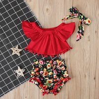 Girl's Short Sleeve Strapless Solid Top