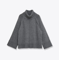 Women's Casual Loose Stand-neck Knit Sweater