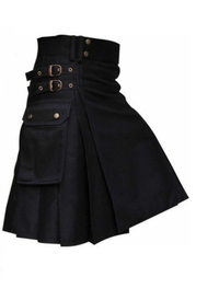 Festival Men's Solid Color Pocket Pleated Skirt