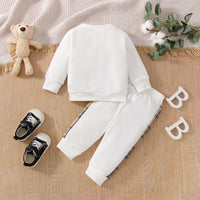 Baby Autumn Bear Printed Pants Sweater Suit