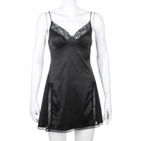 Nightdress Strap V-neck lace cutout