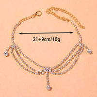 European And American Flow Rhinestone Multi-layer Anklet Ins Style Ornament
