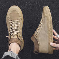Lace-up breathable low heel shoes men's shoes