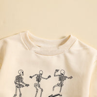 Solid Color Newborn One-piece Sweater Skull Print