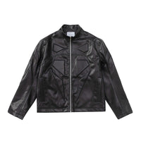 Special-interest Design Stereo Filling Leather Jacket Coat