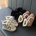Genuine wool at the mouth of leather girl's short boots is antiskid