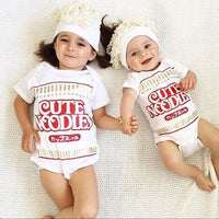 Baby Short Sleeve CUTE NOODLES Triangle Rompers
