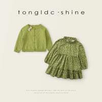 Girls' Two-piece Dress Long Sleeve Knitwear Dress