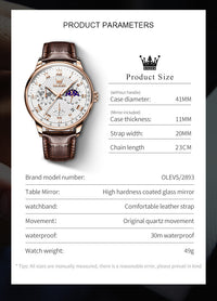 Multifunctional Business Quartz Watch Luminous Men