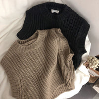 Children's Thick Stripe Thickened Wool Vest Pullover Sweater For Boys And Girls