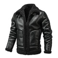 Casual Black Single-breasted Youth Loose Fleece-lined Side Seam Sidekick Lapel