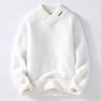 Autumn And Winter Crystal Mink Velvet Trendy Korean Style Half Turtleneck Knitted Sweater For Men