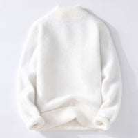 Autumn And Winter Crystal Mink Velvet Trendy Korean Style Half Turtleneck Knitted Sweater For Men