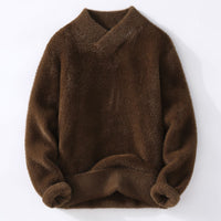 Autumn And Winter Crystal Mink Velvet Trendy Korean Style Half Turtleneck Knitted Sweater For Men