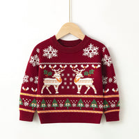 New Autumn And Winter European And American Children's Pullover Christmas Moose Girls' Baby Bottoming Sweater
