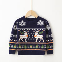 New Autumn And Winter European And American Children's Pullover Christmas Moose Girls' Baby Bottoming Sweater