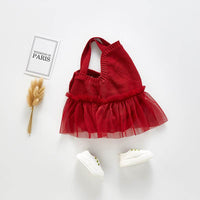 Infant Girl Knitted Sling One-piece Dress Jumpsuit