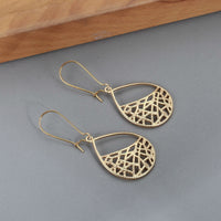 Accessories Retro Oval Alloy Hollow Water Drops Geometric Earrings
