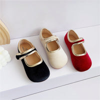 Children's Retro Shoes Red Velvet Girls' Shoes