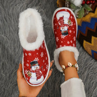 Womens Cozy, Thick-soled Cotton Slippers For Christmas