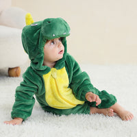 Cartoon One-piece Pajama Children's Autumn And Winter Animal Homewear