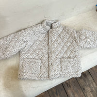 Girls Padded Cotton Clothes Fleece Thickened Floral Kids' Overcoat