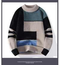 Sweater Men's Fleece-lined Thickened Knitting Bottoming Shirt