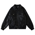 Men's Casual American Style Loose Flying PU Leather Jacket Coat