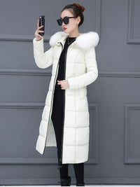 Korean-style Extended Over-the-knee Down Cotton Coat