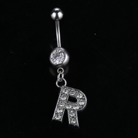 English alphabet hypoallergenic body piercing navel nail