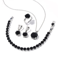 Geometric Round Earrings Ring Bracelet Necklace Ornament Suit