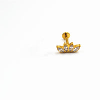 Titanium Alloy Puncture Diamond Inlaid Crown Solder Ball Labret