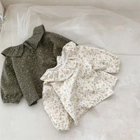 Baby Girl Soft Floral Long Sleeve Doll Collar Bottoming Shirt