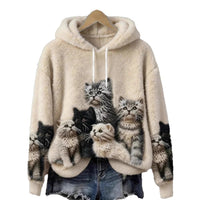 3D-printed Warm Loose-fitting Hoodie With Double Hoods For Cats